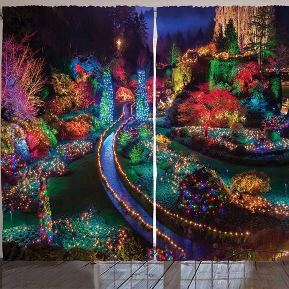 Ambesonne Other - NEW in box. Ambesonne Curtains, Colorful Christmas View at Buchart Garden 108 W